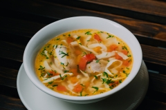 Chicken soup with homemade noodles