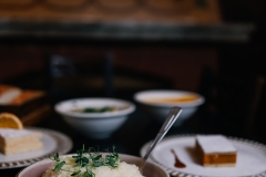 Polenta with cheese and sour cream